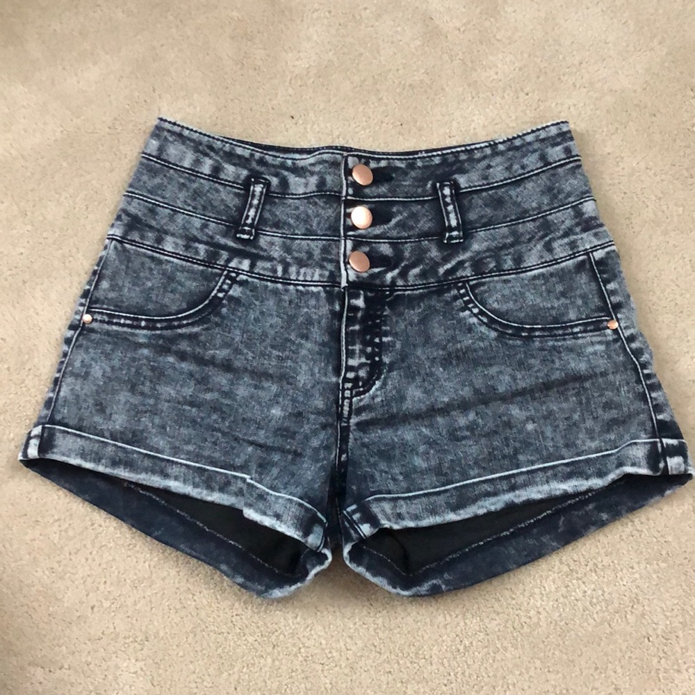 Refuge High Waisted Wash Jean Shorts